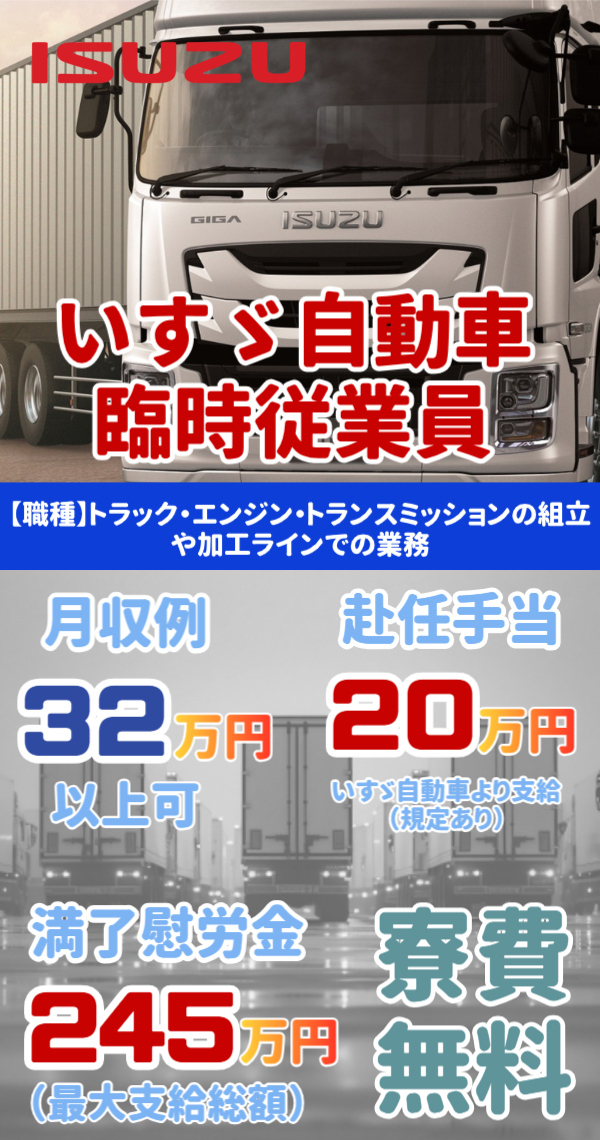 いすゞ入社祝金等概要